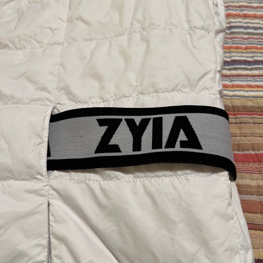 ZYIA Active Womens White Puffer Vest Full Zip Logo Band Size XXL - Picture 2 of 8